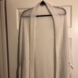 White short sleeve cardigan